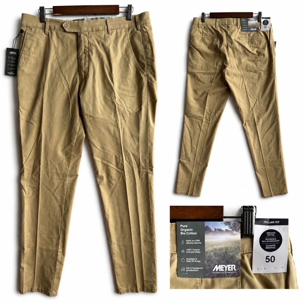 NWT Meyer Tokyo Fit Chino Organic Bio Cotton 34x32 Pants Men’s (Eu50) $275 MSRP